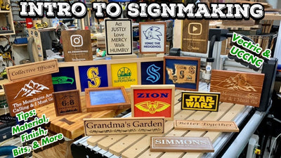 Sign Making 101 using i2R CNC. Tips for Wood Signs: Material, Finish, and Bit Selection