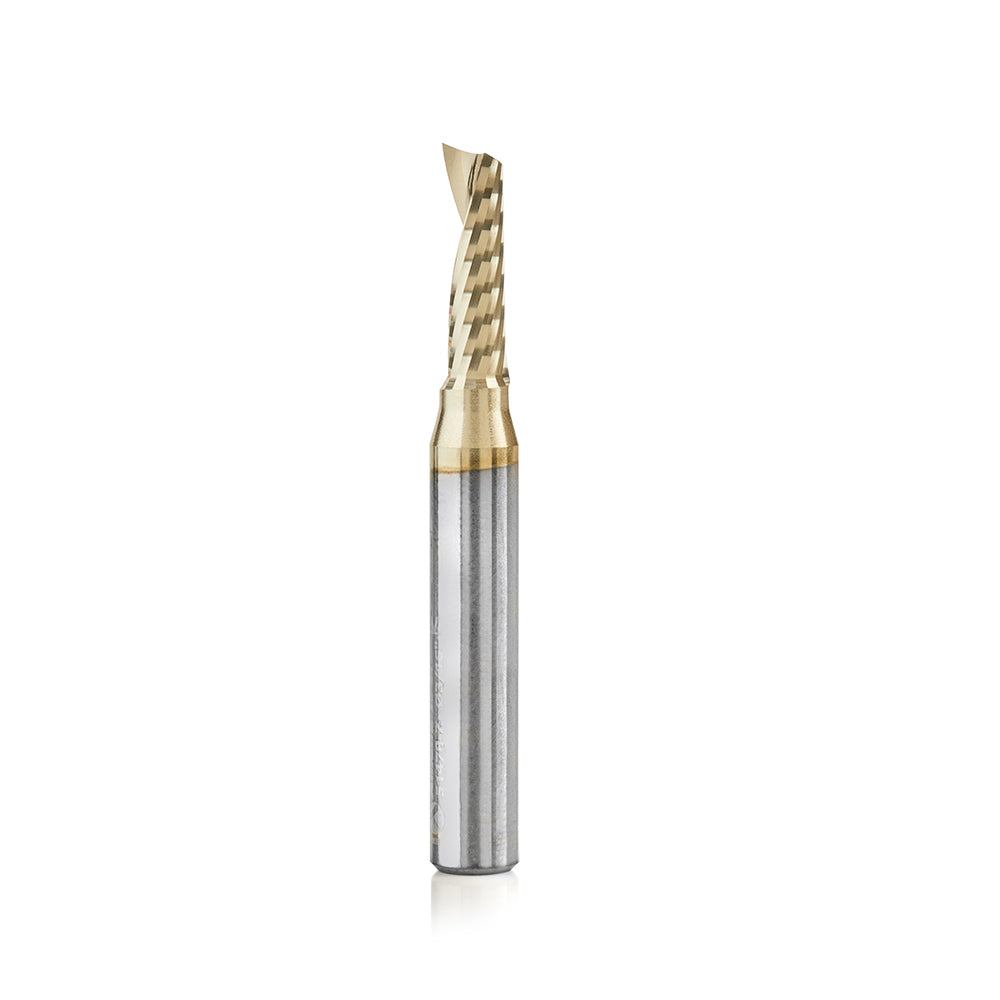 51478-Z Solid Carbide CNC Spiral O Flute Aluminum Cutting 3/16 Dia x 5/8 x 1/4 Shank Up Cut ZrN Coated Router Bit