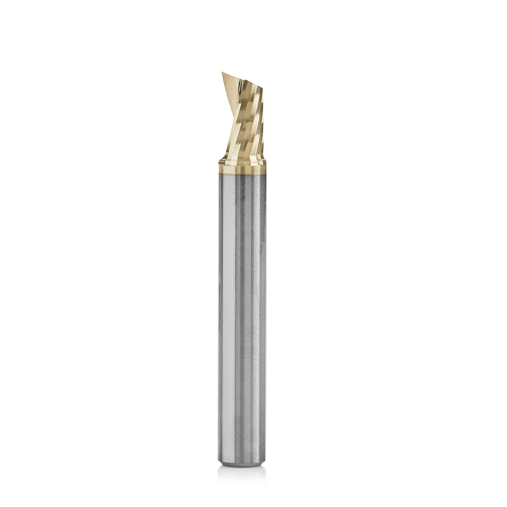 51479-Z Solid Carbide CNC Spiral O Flute Aluminum Cutting 1/4 Dia x 3/8 x 1/4 Shank Up Cut ZrN Coated Router Bit
