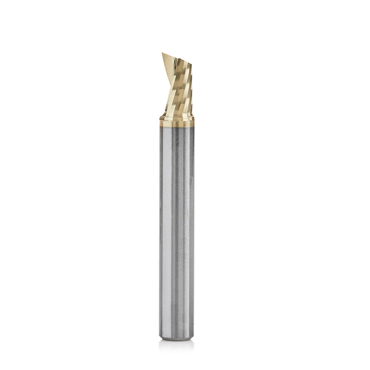 51479-Z Solid Carbide CNC Spiral O Flute Aluminum Cutting 1/4 Dia x 3/8 x 1/4 Shank Up Cut ZrN Coated Router Bit