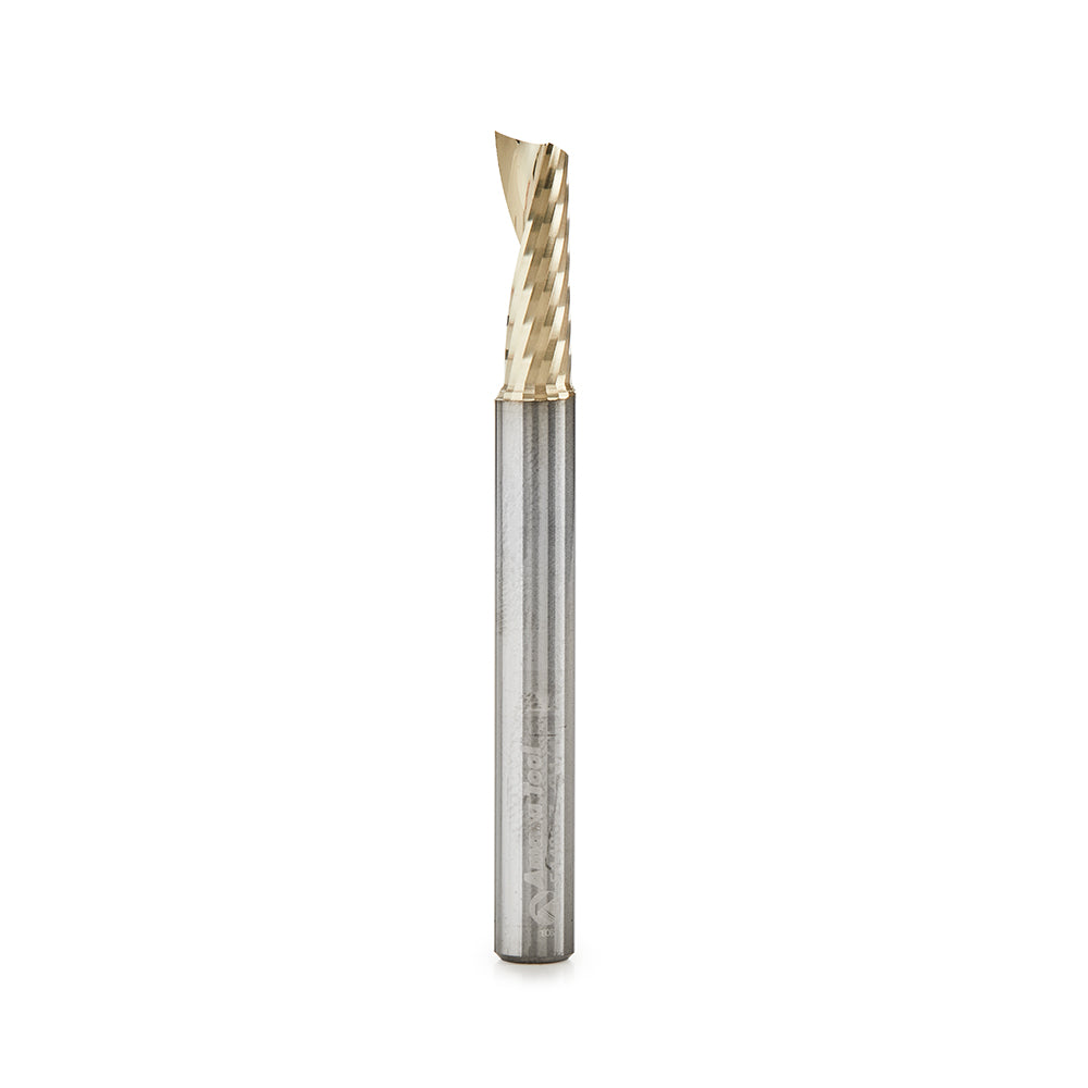 51480-Z Solid Carbide CNC Spiral O Flute Aluminum Cutting 1/4 Dia x 3/4 x 1/4 Shank Up Cut ZrN Coated Router Bit