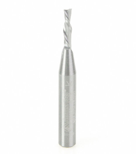 46200 Solid Carbide Spiral Plunge 1/8 Dia x 1/2 x 1/4 Inch Shank x 2 Inch Long Down Cut