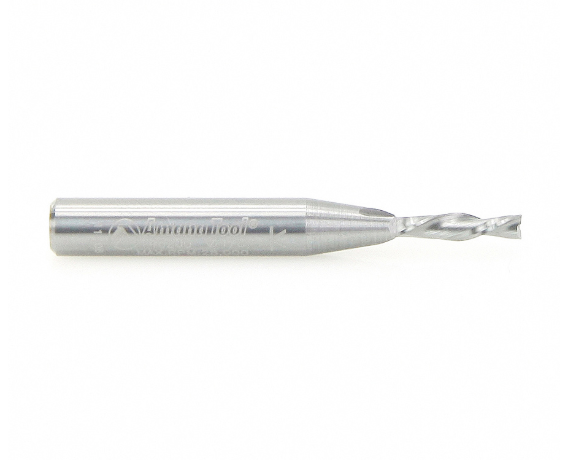 46200 Solid Carbide Spiral Plunge 1/8 Dia x 1/2 x 1/4 Inch Shank x 2 Inch Long Down Cut