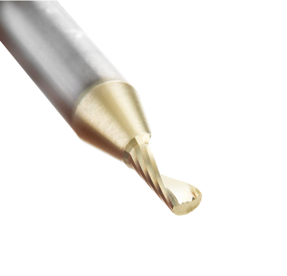 51373-Z Solid Carbide CNC Spiral O Flute Aluminum Cutting 1/8 Dia x 5/16 x 1/4 Shank Up Cut ZrN Coated Router Bit