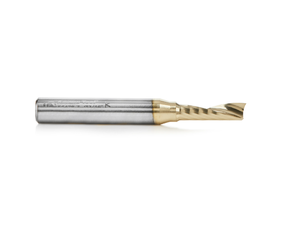 51478-Z Solid Carbide CNC Spiral O Flute Aluminum Cutting 3/16 Dia x 5/8 x 1/4 Shank Up Cut ZrN Coated Router Bit