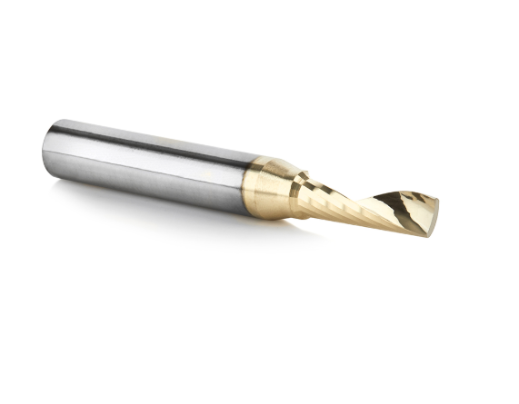 51478-Z Solid Carbide CNC Spiral O Flute Aluminum Cutting 3/16 Dia x 5/8 x 1/4 Shank Up Cut ZrN Coated Router Bit
