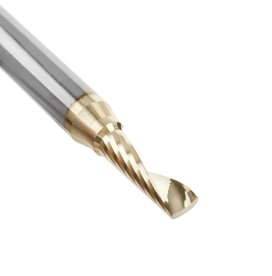 51478-Z Solid Carbide CNC Spiral O Flute Aluminum Cutting 3/16 Dia x 5/8 x 1/4 Shank Up Cut ZrN Coated Router Bit