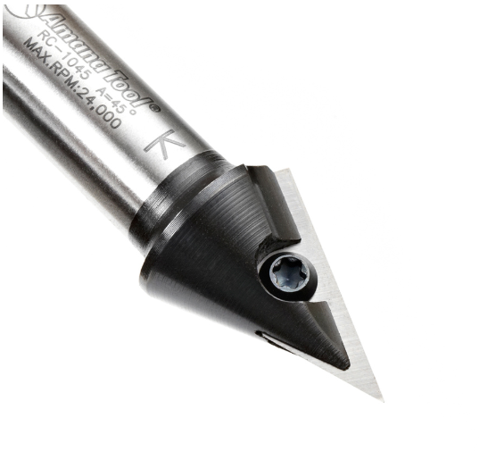 RC-1045 Insert V-Groove 45 Deg x 7/8 x 1/2 Inch Shank CNC