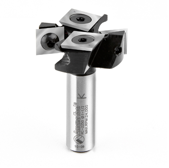 RC-2250 Insert Carbide Mini Spoilboard Surfacing, Rabbeting, Flycutter, Slab Leveler & Surface Planer 2+2 Flute Design 1-1/2 Dia x 1/2 x 1/2 Inch Shank Router Bit