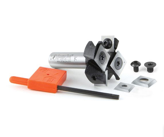RC-2250 Insert Carbide Mini Spoilboard Surfacing, Rabbeting, Flycutter, Slab Leveler & Surface Planer 2+2 Flute Design 1-1/2 Dia x 1/2 x 1/2 Inch Shank Router Bit