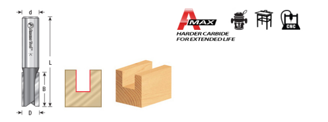 45408 Solid Carbide Cutting Edge Straight Plunge High Production 1/4 Dia x 3/4 x 1/2 Inch Shank