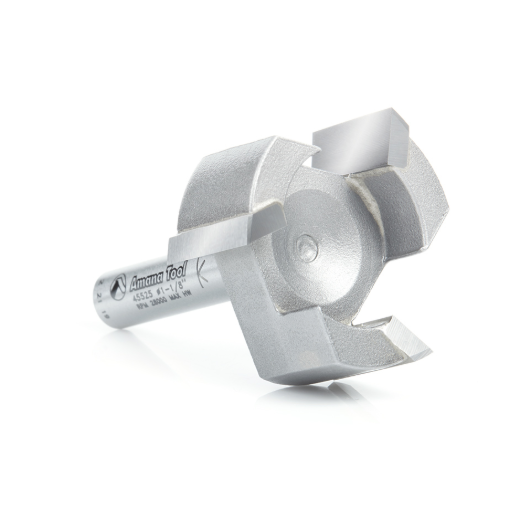 45525 Carbide Tipped Spoilboard Surfacing Rabbeting Flycutter Slab Leveler Surface Planer Flattening 1-1/8 Dia x 1/2 x 1/4 Inch Shank Router Bit