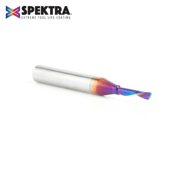 51511-K Solid Carbide CNC Spektra™ Extreme Tool Life Coated Spiral O Flute Plastic Cutting 1/8 Dia x 1/2 x 1/4 Shank Down Cut Design Router Bit