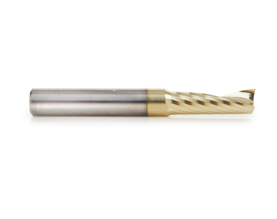51377-Z Solid Carbide CNC Spiral O Flute Aluminum Cutting 1/4 Dia x 3/4 x 1/4 Shank Up Cut ZrN Coated Router Bit