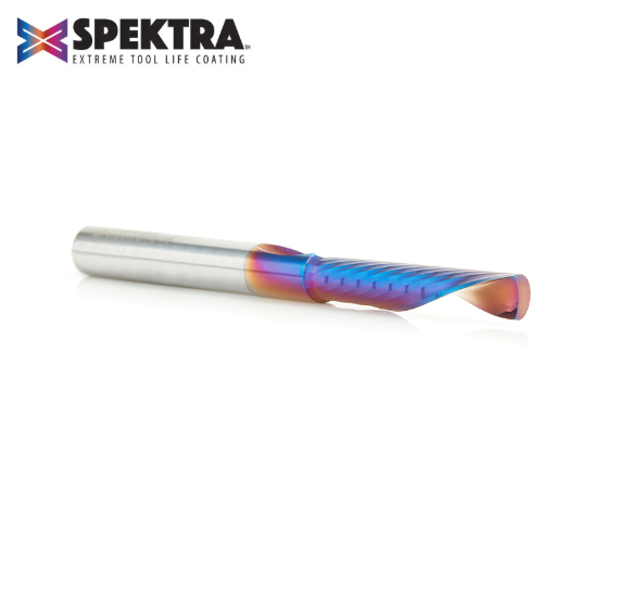 51507-K Solid Carbide CNC Spektra™ Extreme Tool Life Coated Spiral O Flute Plastic Cutting 1/4 Dia x 1-1/4 x 1/4 Inch Shank Down Cut Router Bit