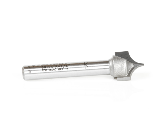 56123 Carbide Tipped Point Cutting Roundover 1/4 Radius x 1/2 Dia x 1/2 x 1/4 Shank Router Bit