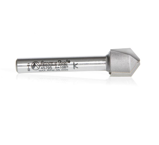45795 Carbide Tipped V-Groove 108 x 090 x 5/32 x 1/2 Dia x 1/4