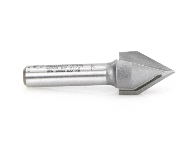 45705 Carbide Tipped V-Groove 60 Deg x 1/2 Dia x 7/16 x 1/4 Inch Shank