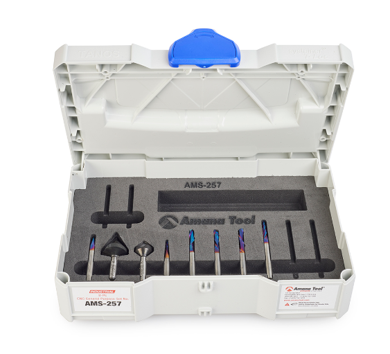 AMS-257 8 Pc CNC General Purpose Router Bit Set 1/4 Inch Shank