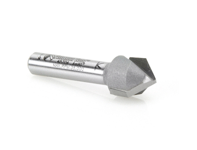 45704 Carbide Tipped V-Groove 90 Deg x 1/2 Dia x 1/4 x 1/4 Inch Shank