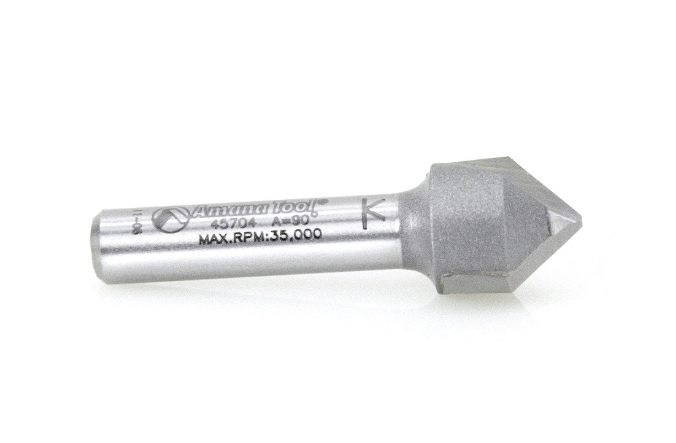 45704 Carbide Tipped V-Groove 90 Deg x 1/2 Dia x 1/4 x 1/4 Inch Shank