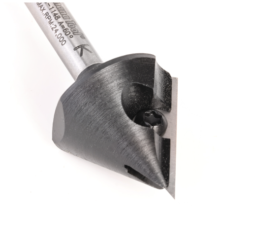 RC-1148 Insert V-Groove 60 Deg x 59/64 x 1/4 Inch Shank CNC Router Bit