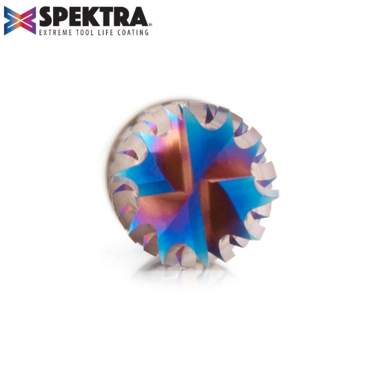 46264-K Solid Carbide CNC Spektra™ Extreme Tool Life Coated Spiral Carbon Graphite Carbon Fiber Panel Cutting 1/4 Dia x 3/4 x 1/4 Shank x 3 Inch Long Down Cut Router Bit