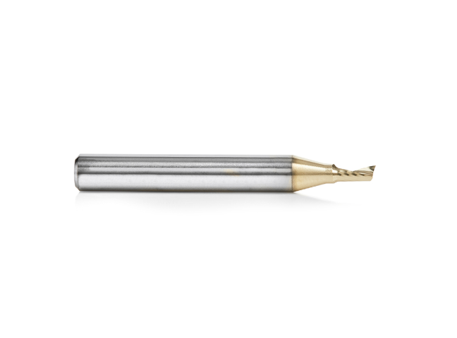 51474-Z Solid Carbide CNC Spiral O Flute Aluminum Cutting 1/8 Dia x 1/4 x 1/4 Shank Up Cut ZrN Coated Router Bit