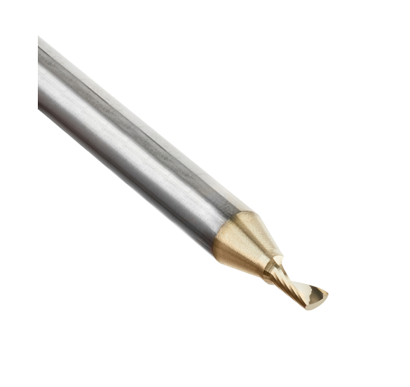 51474-Z Solid Carbide CNC Spiral O Flute Aluminum Cutting 1/8 Dia x 1/4 x 1/4 Shank Up Cut ZrN Coated Router Bit