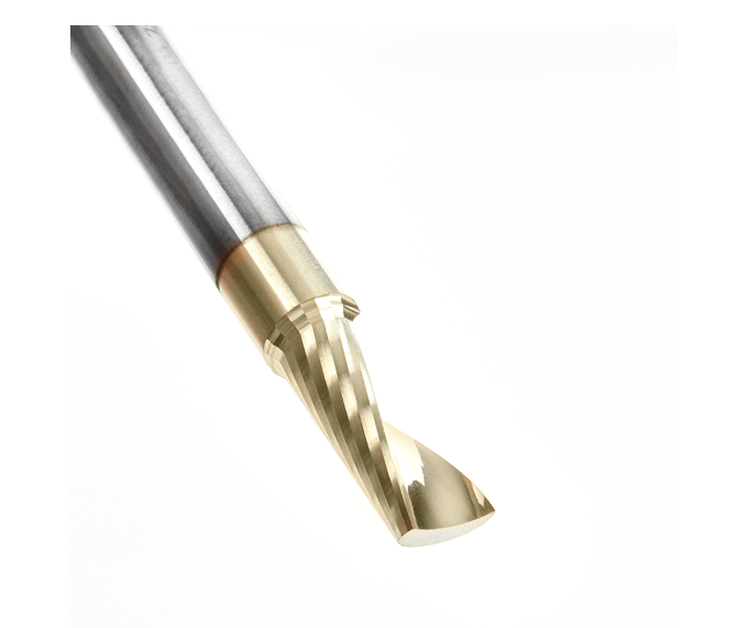 51402-Z Solid Carbide CNC Spiral O Flute Aluminum Cutting 1/4 Dia x 5/8 x 1/4 Shank Up Cut ZrN Coated Router Bit