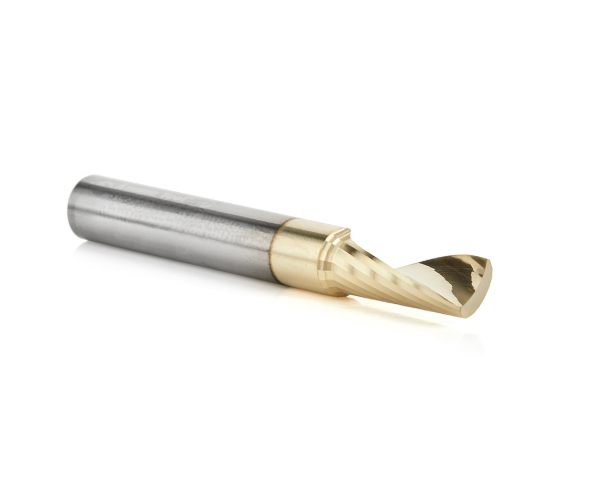 51402-Z Solid Carbide CNC Spiral O Flute Aluminum Cutting 1/4 Dia x 5/8 x 1/4 Shank Up Cut ZrN Coated Router Bit