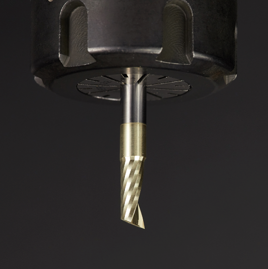 51402-Z Solid Carbide CNC Spiral O Flute Aluminum Cutting 1/4 Dia x 5/8 x 1/4 Shank Up Cut ZrN Coated Router Bit