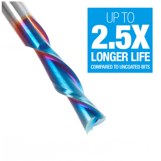 46415-K Solid Carbide Spektra™ Extreme Tool Life Coated Spiral Plunge 1/4 Dia x 1 x 1/4 Inch Shank
