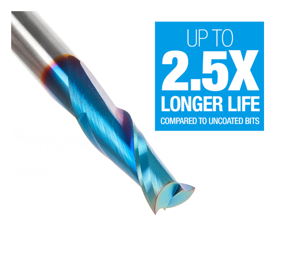 46102-K Solid Carbide Spektra™ Coated Spiral Plunge 1/4 Dia x 3/4 x 1/4 Shank Up Cut