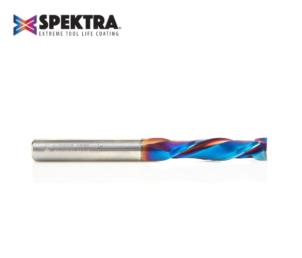 46350-K CNC Solid Carbide Spektra™ Extreme Tool Life Coated Mortise Compression Spiral 1/4 Dia x 1 Inch x 1/4 Shank