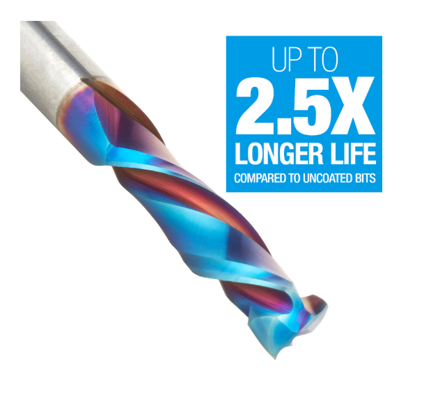 46350-K CNC Solid Carbide Spektra™ Extreme Tool Life Coated Mortise Compression Spiral 1/4 Dia x 1 Inch x 1/4 Shank