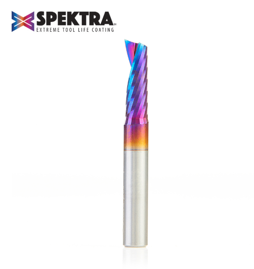 51404-K Solid Carbide CNC Spektra™ Extreme Tool Life Coated Spiral O Flute Plastic Cutting 1/4 Dia x 3/4 x 1/4 Inch Shank Up Cut Router Bit