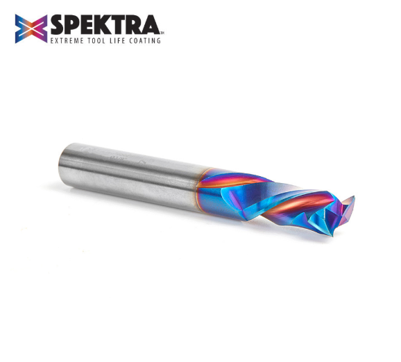46171-K CNC Solid Carbide Spektra™ Extreme Tool Life Coated Compression Spiral 3/8 Dia x 7/8 x 3/8 Inch Shank