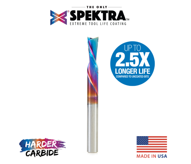 46202-K SC Spektra™ Spiral Plunge 1/4 Dia x 3/4 x 1/4 Inch Shank Down Cut