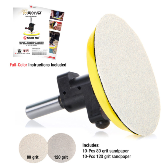 61299 In Sand Dynamically Balanced Non Random Orbital CNC Sander 1/2 Shank