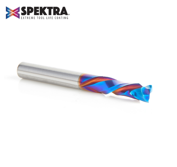 46170-K CNC Solid Carbide Spektra™ Extreme Tool Life Coated Compression Spiral 1/4 Dia x 7/8 x 1/4 Inch Shank
