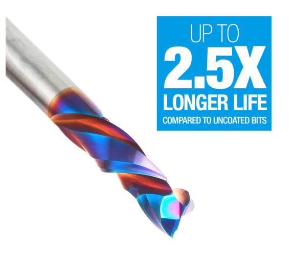 46170-K CNC Solid Carbide Spektra™ Extreme Tool Life Coated Compression Spiral 1/4 Dia x 7/8 x 1/4 Inch Shank