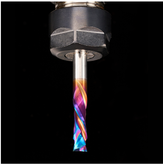 46170-K CNC Solid Carbide Spektra™ Extreme Tool Life Coated Compression Spiral 1/4 Dia x 7/8 x 1/4 Inch Shank