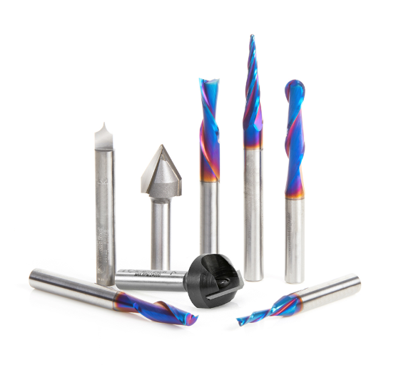 AMS-177-K 8 Pc Spektra™ Extreme Tool Life Coated General Purpose CNC Router Bit Collection Iv 1/4 Inch Shank