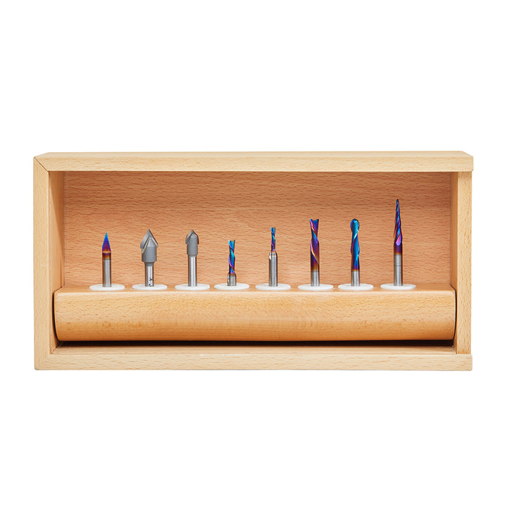 AMS-174 8 Pc General Purpose CNC Router Bit Collection Iii 1/4 Inch Shank