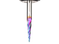 46282-K CNC 2d And 3d Carving 5 4 Deg Tapered Angle Ball Tip 1/16 Dia x 1/32 Radius x 1 x 1/4 Shank x 3 Inch Long x 4 Flute Solid Carbide Up Cut Spiral Spektra™ Extreme Tool Life Coated Router Bit